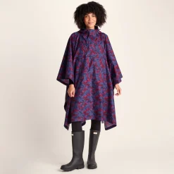 Drench Unisex Waterproof Poncho - Oxford Blue Abstract Print