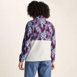 Eden Womens Relaxed Fit Microfleece Zip Neck - Smokey Blue Print