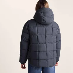 Else Womens Oversized Shower Resistant Heavy Padded Jacket - Washed Blue
