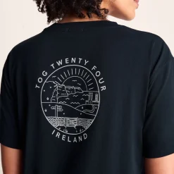 Emerald Isle Womens 100% Cotton Relaxed Fit T-Shirt - Dark Indigo