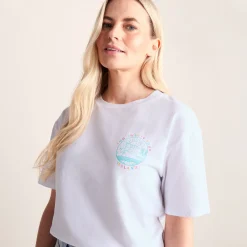 Emerald Isle Womens 100% Cotton Relaxed Fit T-Shirt - Optic White