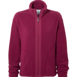 Emilie Womens Relaxed Fit Sherpa Fleece - Washed Burgundy