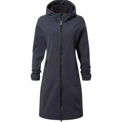 Enya Womens Longline Shower Resistant Softshell Jacket - Dark Indigo