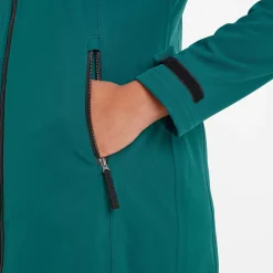 Enya Womens Longline Shower Resistant Softshell Jacket - Deep Teal