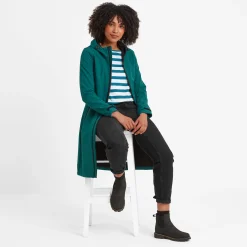 Enya Womens Longline Shower Resistant Softshell Jacket - Deep Teal