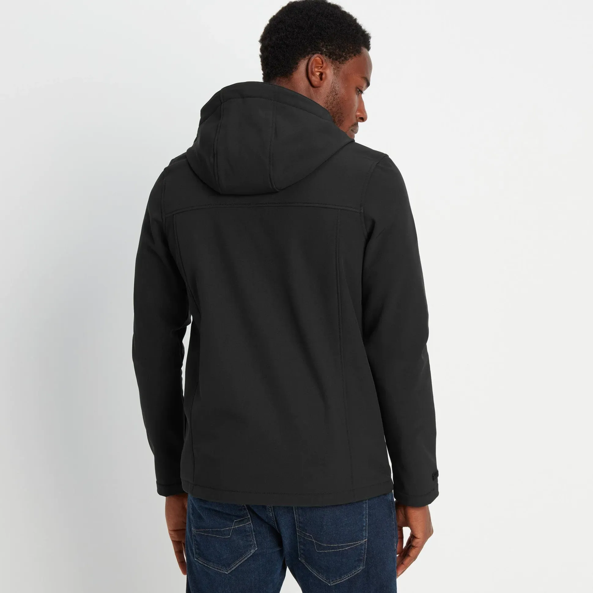 Feizor Mens Shower Resistant Softshell Hooded Jacket - Black