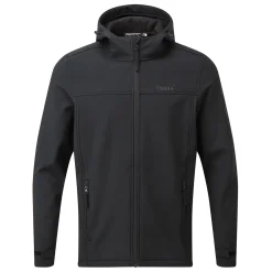 Feizor Mens Shower Resistant Softshell Hooded Jacket - Black