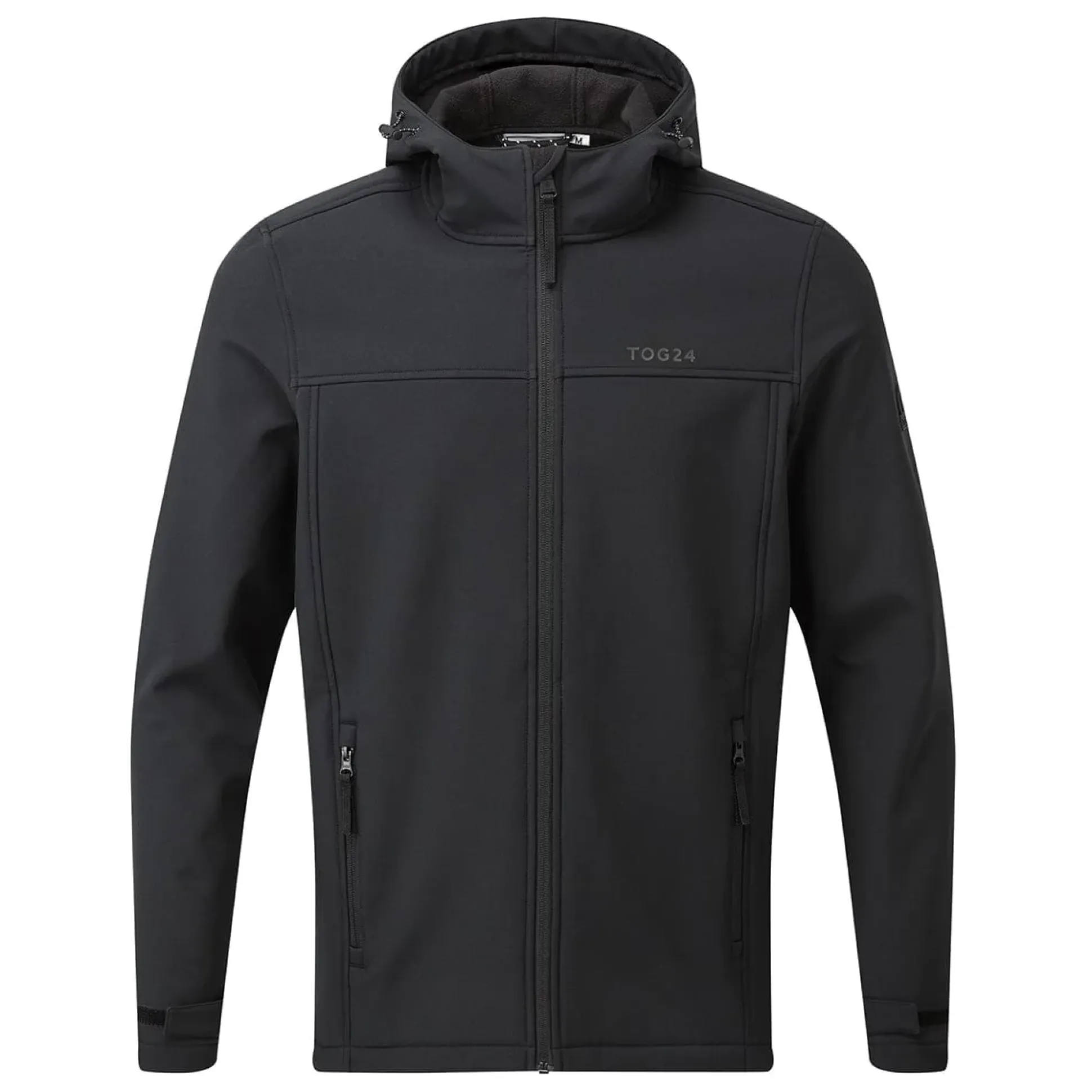 Feizor Mens Shower Resistant Softshell Hooded Jacket - Black