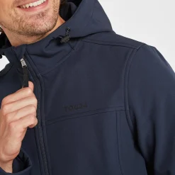 Feizor Mens Shower Resistant Softshell Hooded Jacket - Navy