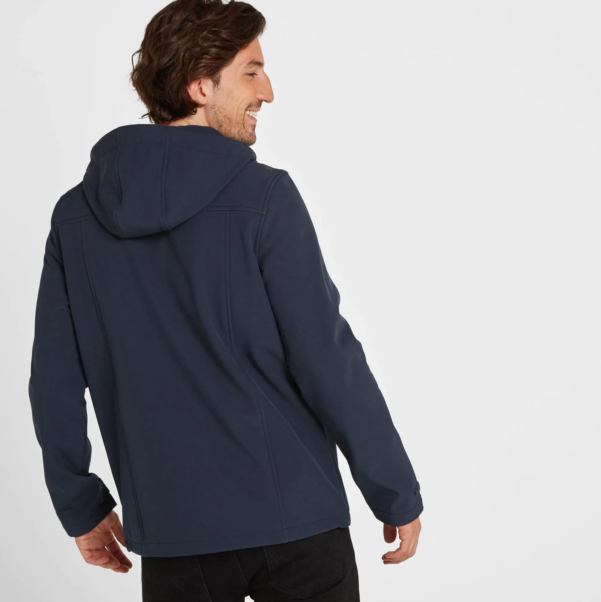 Feizor Mens Shower Resistant Softshell Hooded Jacket - Navy