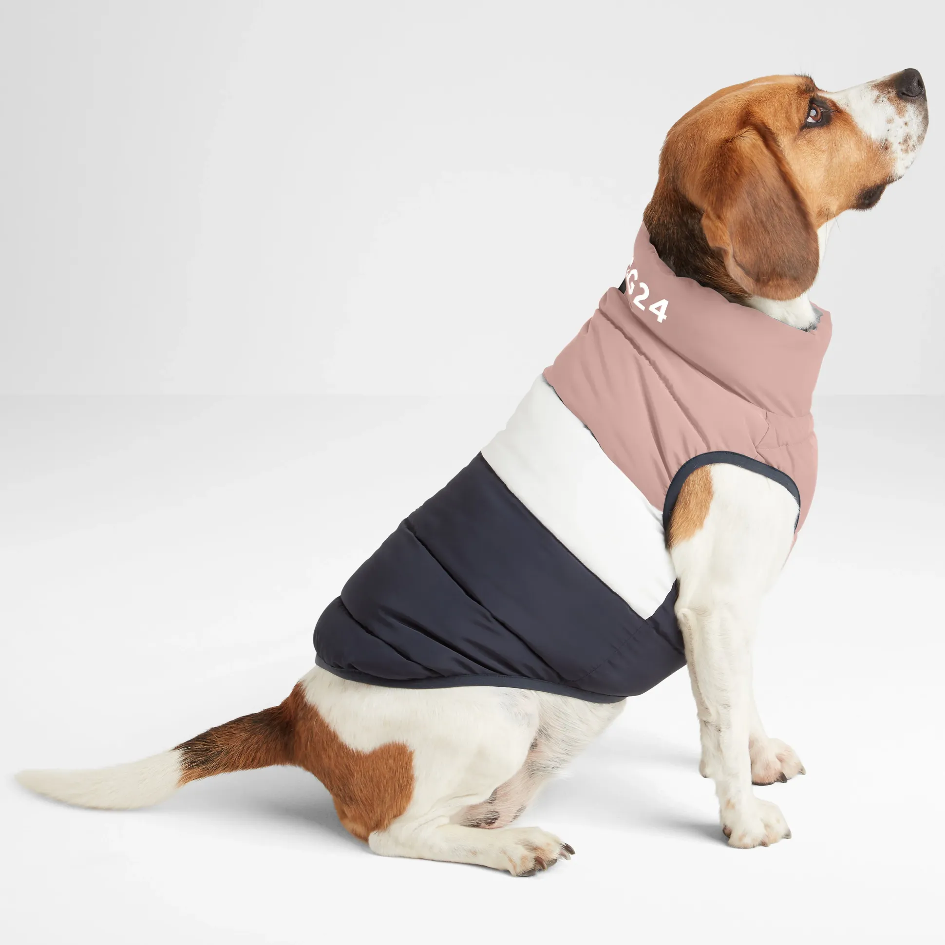 Fetch Padded Dog Coat L - Faded Pink/Ice Grey/Washed Blue