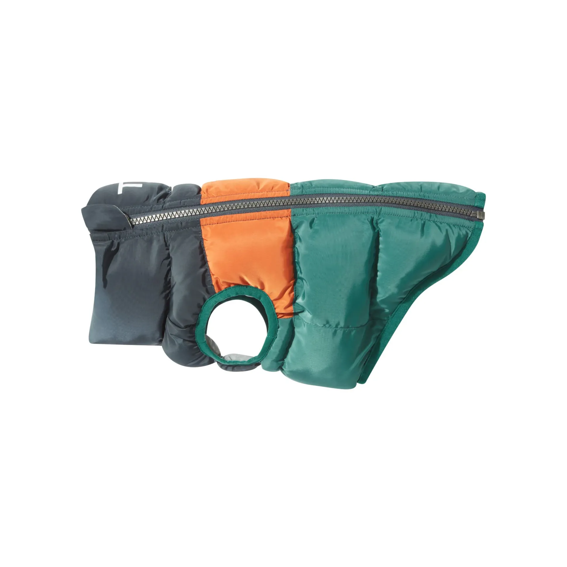 Fetch Padded Dog Coat XS - Dark Indigo/Mahogany Orange/Dark Turquoise