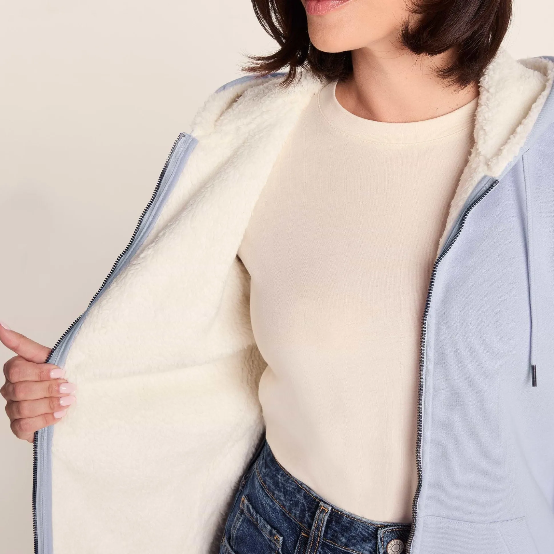 Finch Womens Supersoft Sherpa Fleece Lined Hoody - Pale Lilac