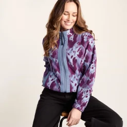 Firan Womens Relaxed Fit Microfleece Jacket - Smokey Blue Print