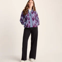 Firan Womens Relaxed Fit Microfleece Jacket - Smokey Blue Print