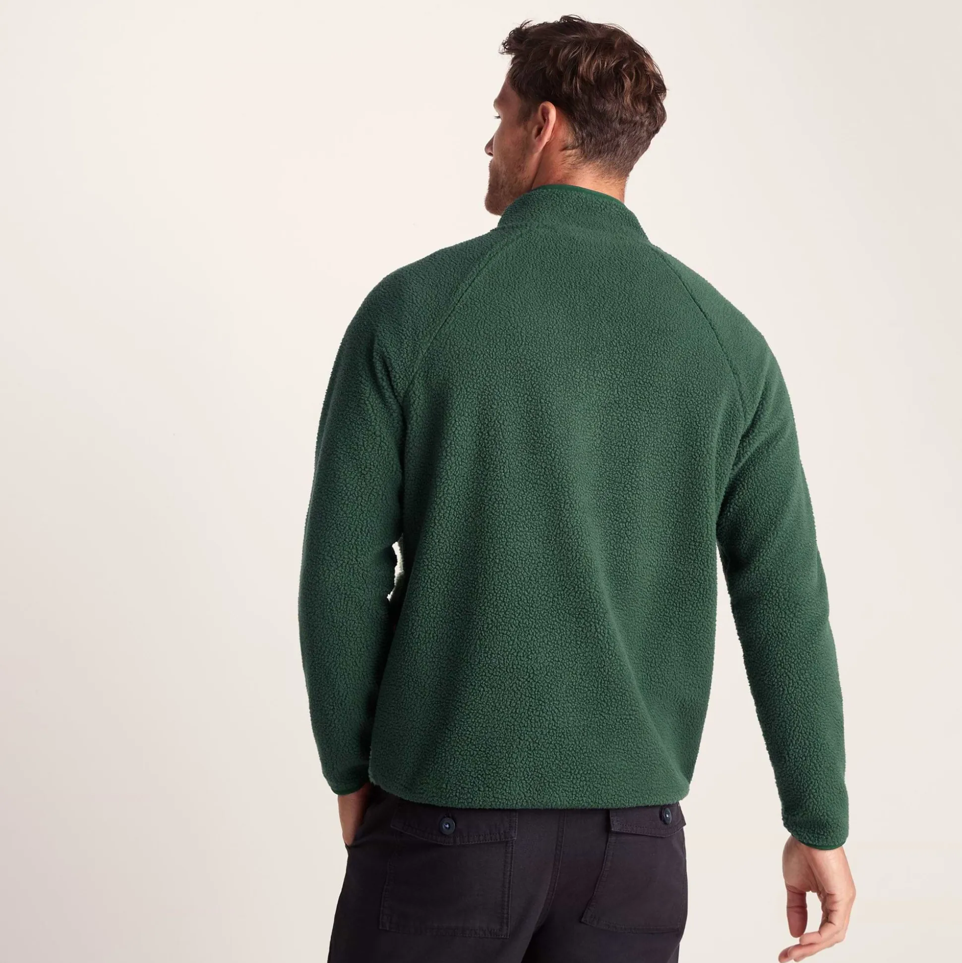 Flaxley Mens Sherpa Fleece - Racing Green Landscape Print