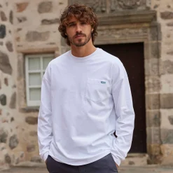 Formby Mens Relaxed Fit Long Sleeve Supersoft Jersey T-Shirt - Optic White
