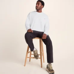 Formby Mens Relaxed Fit Long Sleeve Supersoft Jersey T-Shirt - Optic White