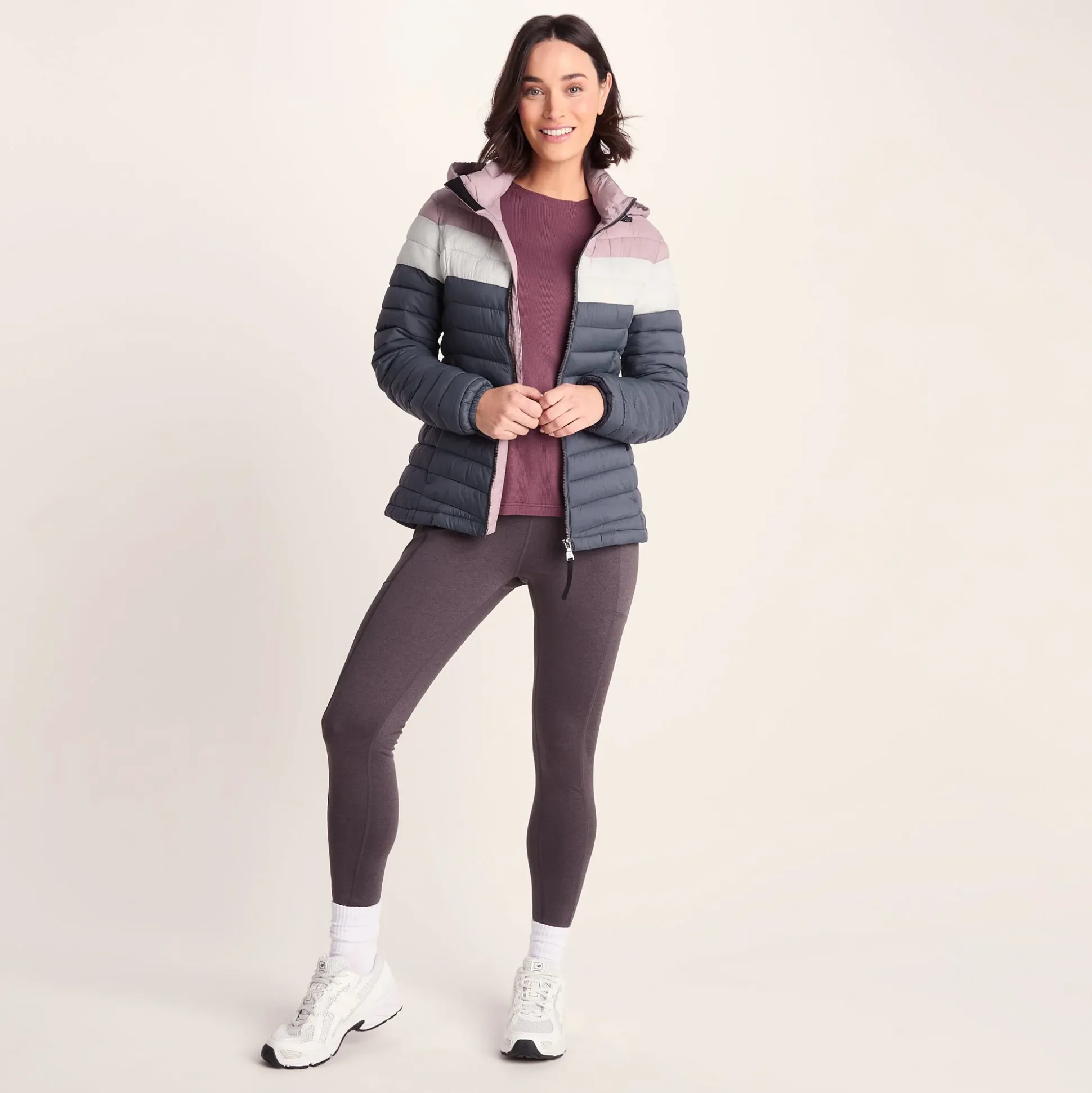 Garriston Womens Lightweight Padded Jacket - Washed Blue/Pink