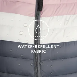 Garriston Womens Lightweight Padded Jacket - Washed Blue/Pink