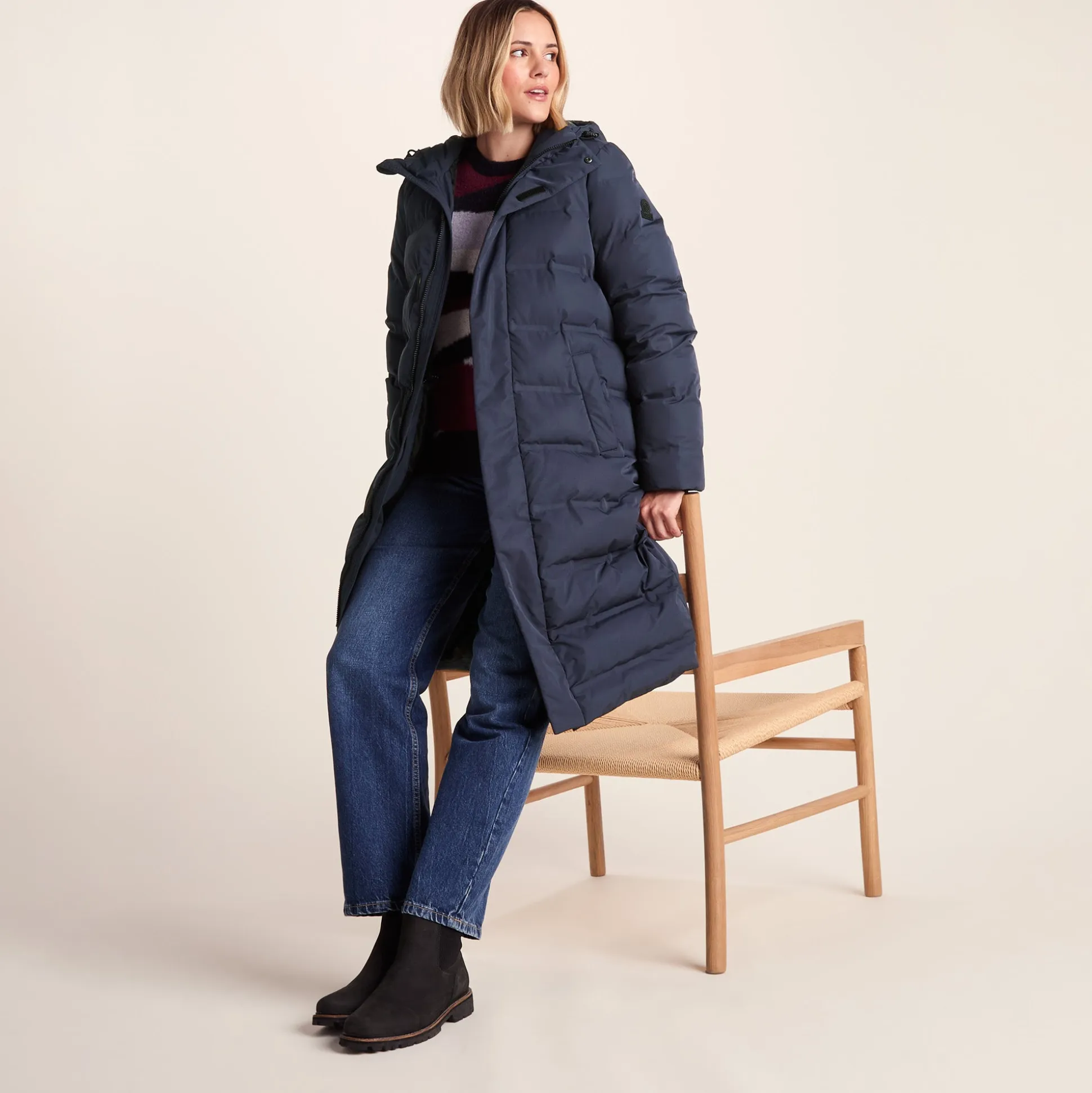 Glaston Womens Shower Resistant Insulated Parka - Dark Indigo