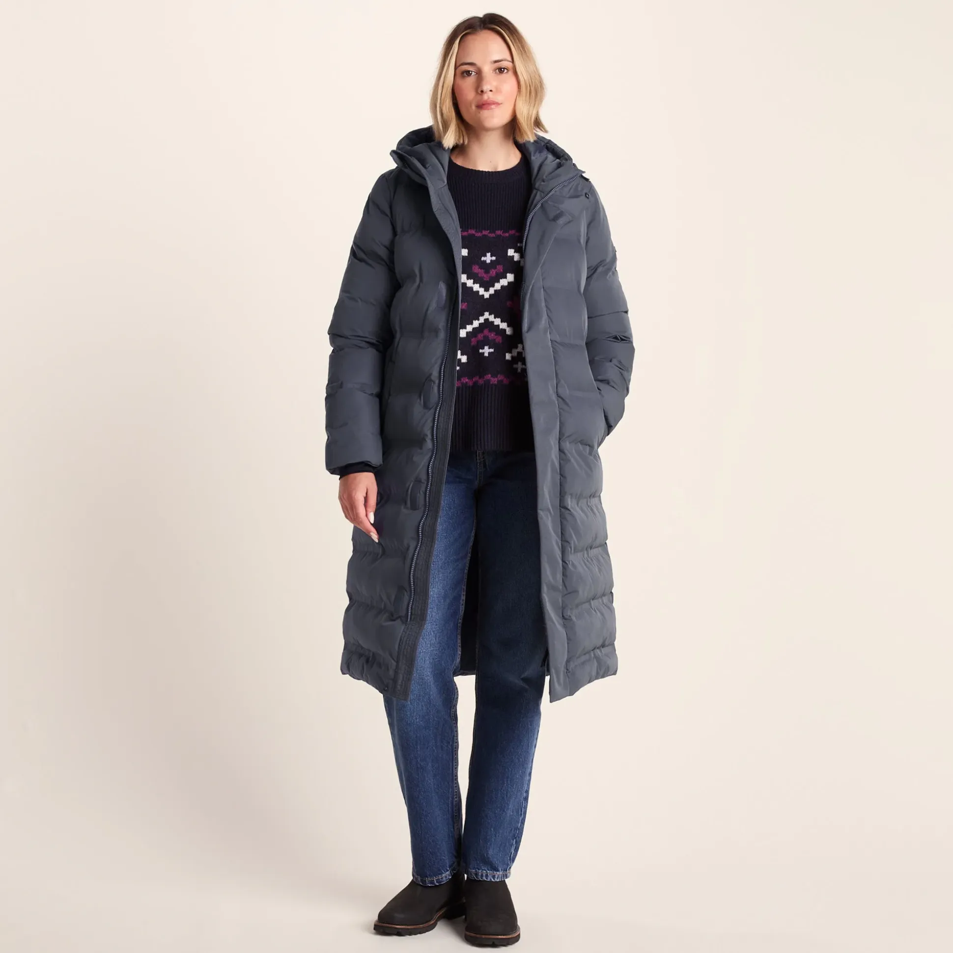 Glaston Womens Shower Resistant Insulated Parka - Washed Blue