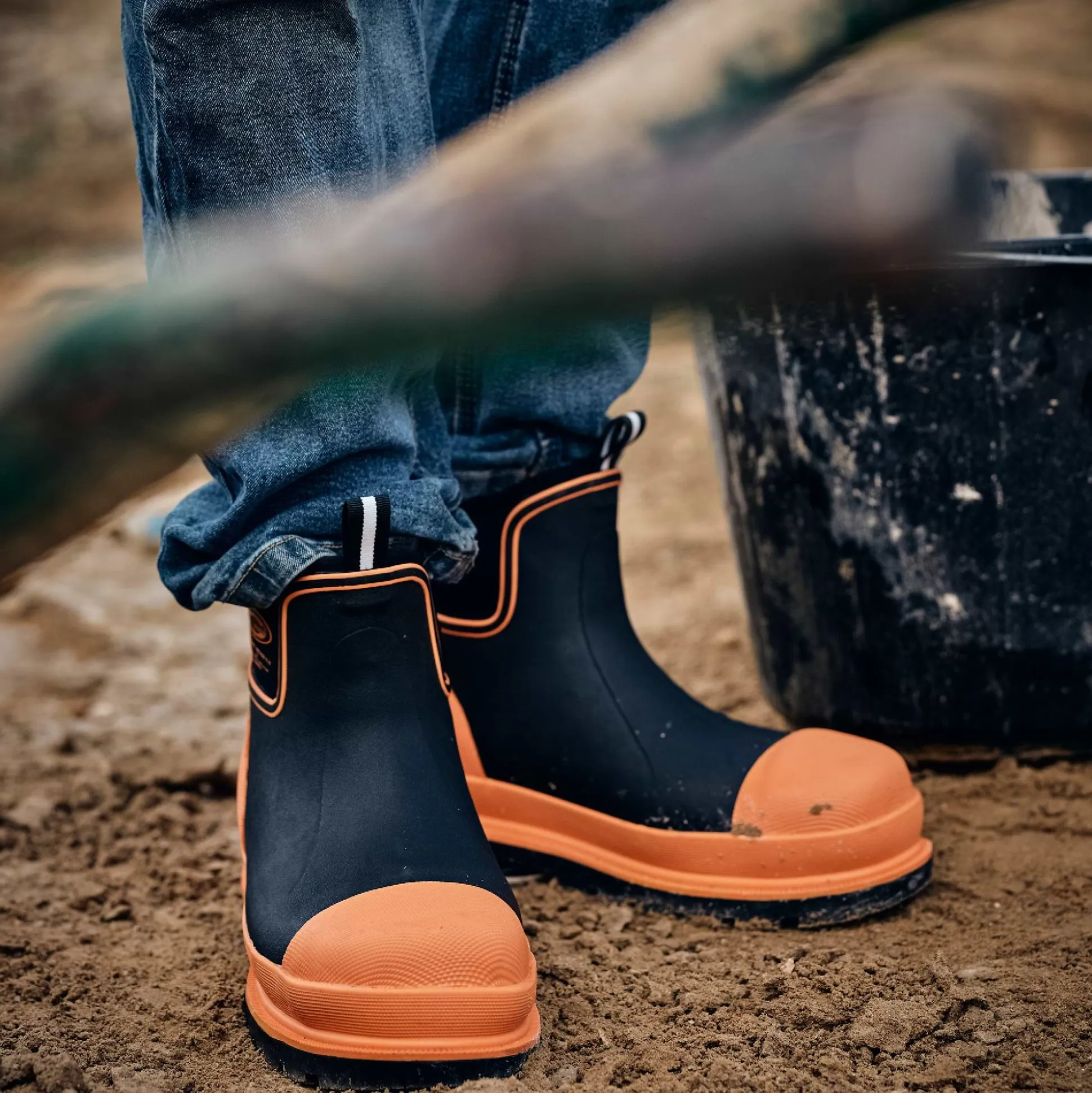 Grubs Boots Ceramic Driver Safety Mid Height Wellington Mens - Orange