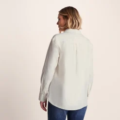 Harby Womens Long Sleeve Lightweight Corduroy Shirt - Vanilla