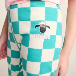 Harri Kids Shaun the Sheep Legging - Spearmint Woolly Checkerboard