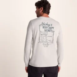 Hecky Mens Long Sleeve T-Shirt - Raincloud
