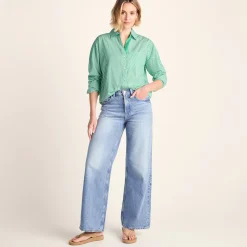 Helena Womens Oversized 100% Cotton Long Sleeve Shirt - Optic White