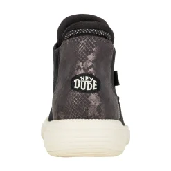 HEYDUDE Branson Suede Novelty Womens Ankle Boots - Black/Snake