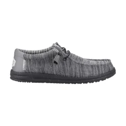 HEYDUDE Wally Stretch Mesh Mens Shoes - Granite Grey/Black