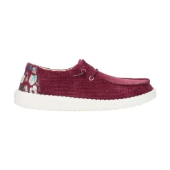 HEYDUDE Wendy Corduroy Leo Womens Shoes - Burgundy
