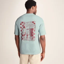 Hop Mens Relaxed Fit Premium Supersoft Hattie Clark T-Shirt - Summer Sky