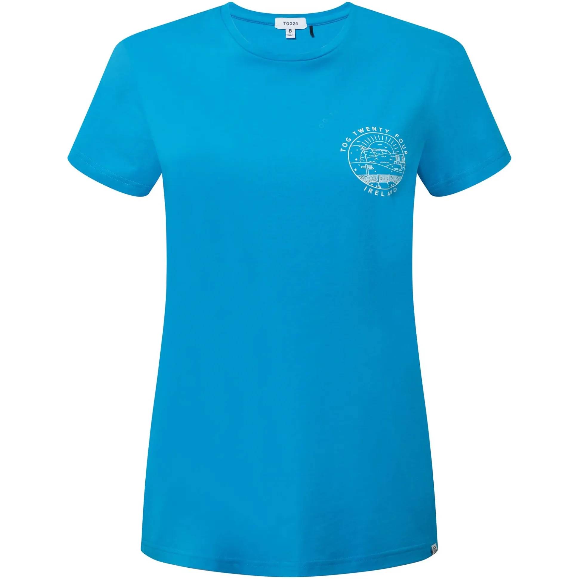 Ireland Womens 100% Cotton T-Shirt - Azure Blue