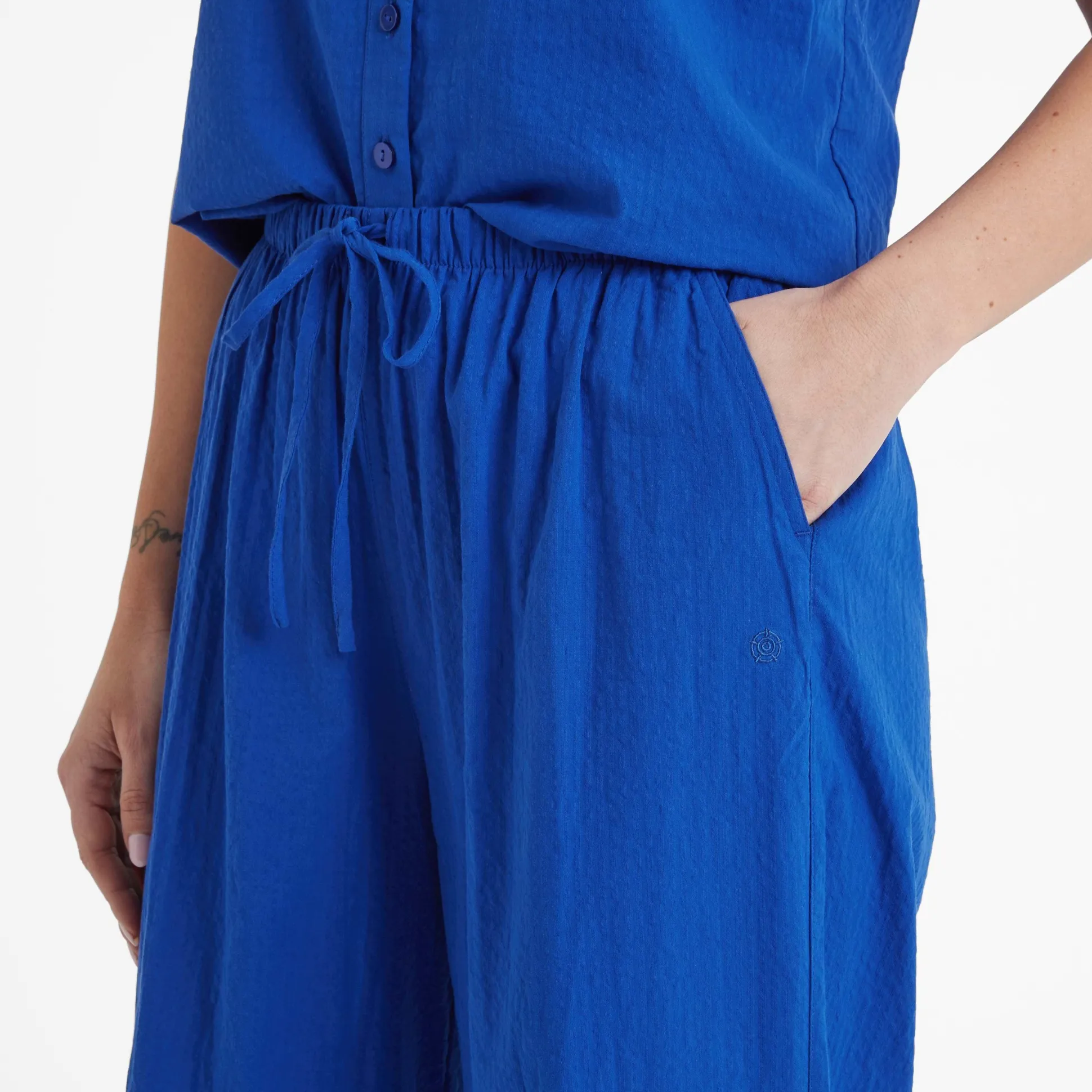 Jennie Womens Wide Leg Trousers - Ultramarine Blue
