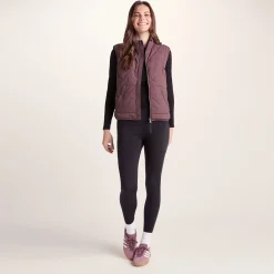 Juni Womens Relaxed Fit Shower Resistant Insulated Gilet - Dark Mauve