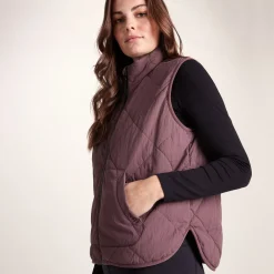 Juni Womens Relaxed Fit Shower Resistant Insulated Gilet - Dark Mauve