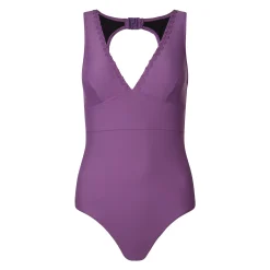 Katerina Womens One Piece Mesh Lined Swimsuit - Orchid