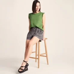 Katie Womens 100% Cotton Supersoft Vest - Dark Matcha