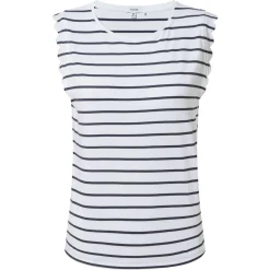 Katie Womens 100% Cotton Supersoft Vest - Optic White/Dk Indigo
