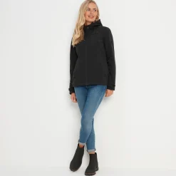 Keld Womens Shower Resistant Hooded Softshell Jacket - Black