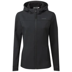 Keld Womens Shower Resistant Hooded Softshell Jacket - Black