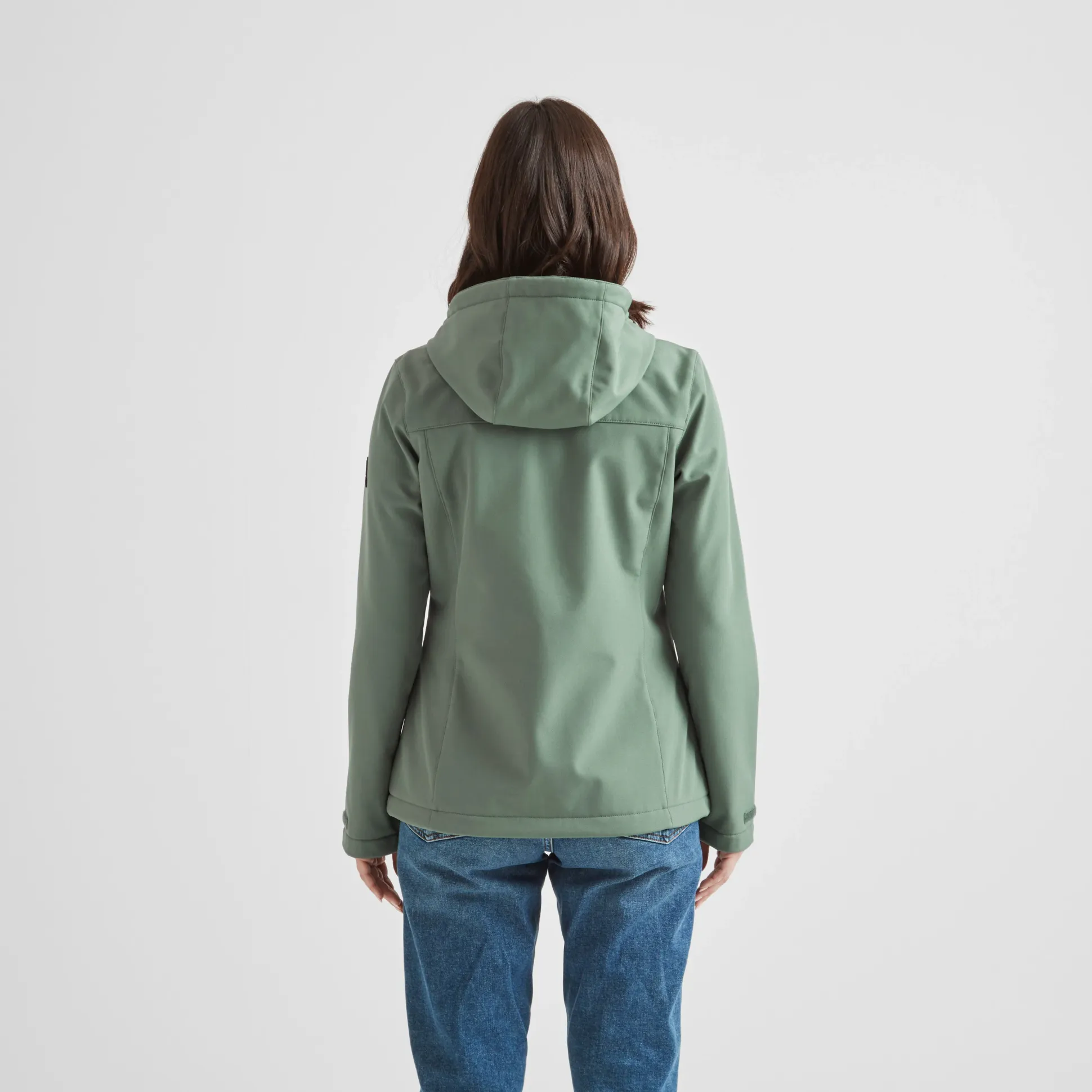 Keld Womens Shower Resistant Hooded Softshell Jacket - Light Forest