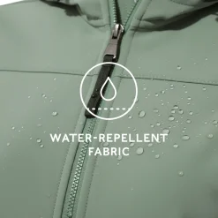 Keld Womens Shower Resistant Hooded Softshell Jacket - Light Forest