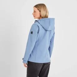 Keld Womens Shower Resistant Hooded Softshell Jacket - Misty Blue