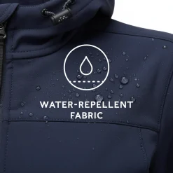 Keld Womens Shower Resistant Hooded Softshell Jacket - Navy