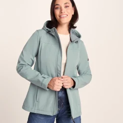 Keld Womens Shower Resistant Hooded Softshell Jacket - Smokey Teal