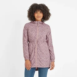 Kilnsey Womens Waterproof Jacket - Dusky Rose Brushstroke Print
